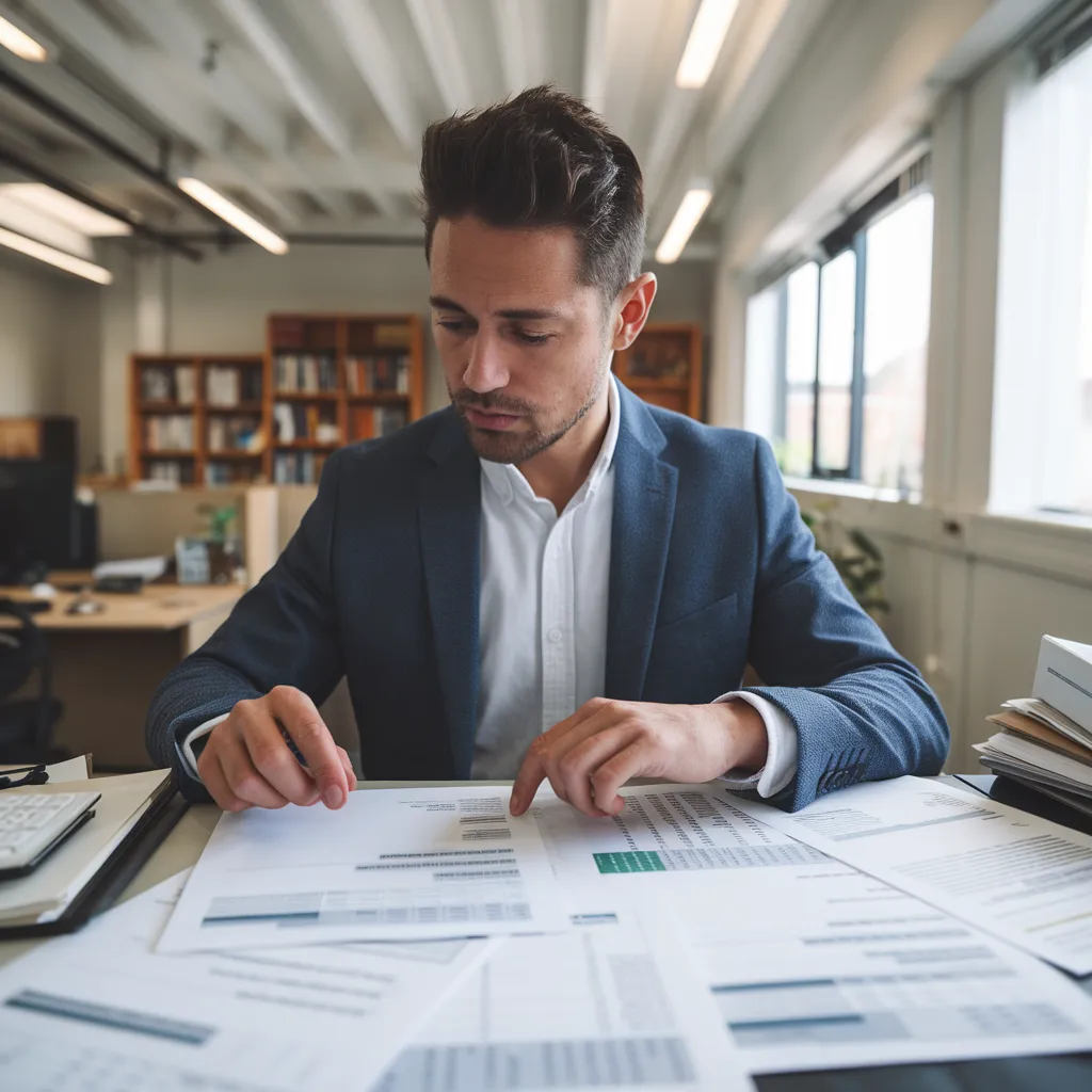 The Role of an Accountant in Improving Small Business Financial Health Business accountant examining financial statements in office